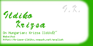 ildiko krizsa business card